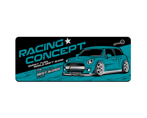 Килимок 300*700 тканинний Racing concept з боковою прошивкою, товщина 2 мм, Dark blue, Пакет