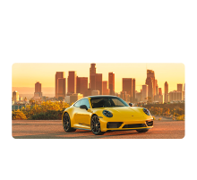 Килимок 300*800 тканинний Porsche 911 з боковою прошивкою, товщина 3 мм, Yellow, Пакет