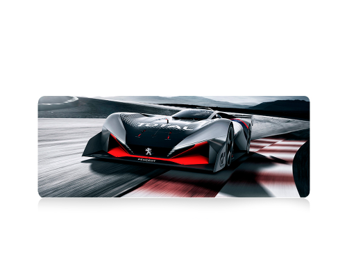 Килимок 300*700 тканинний Peugeot з боковою прошивкою, товщина 2 мм, Black, Пакет
