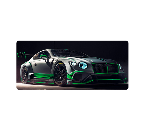 Килимок 300*800 тканинний Bentley Continental GT3 з боковою прошивкою, товщина 3 мм, Grey, Пакет