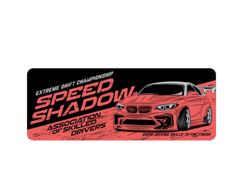 Килимок 300*700 тканинний Speed ​​shadow з боковою прошивкою, товщина 2 мм, колір Dark red, Пакет