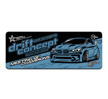 Килимок 300*700 тканинний Drift concept з бічним прошивкою, товщина 2 мм, Dark blue, Пакет