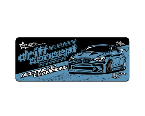 Килимок 300*700 тканинний Drift concept з бічним прошивкою, товщина 2 мм, Dark blue, Пакет