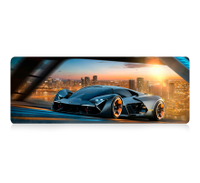 Килимок 300*700 тканинний Lamborghini з боковою прошивкою, товщина 2 мм, Black, Пакет