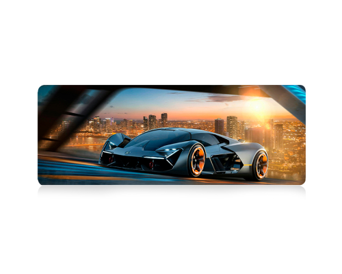 Килимок 300*700 тканинний Lamborghini з боковою прошивкою, товщина 2 мм, Black, Пакет