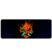 Килимок 300*600 тканинний Cyberpunk Fire Skull з боковою прошивкою, товщина 2 мм, Пакет