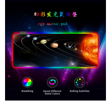 Килимок 300*800 для миші "Solar system" тканинний з боковою прошивкою, товщина 3 мм, RGB підсвічування, живлення USB 1,8 м, Color Box