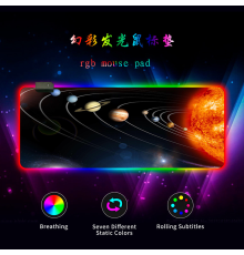 Килимок 300*800 для миші "Solar system" тканинний з боковою прошивкою, товщина 3 мм, RGB підсвічування, живлення USB 1,8 м, Color Box