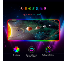 Килимок 300*800 для миші "Solar system in star dust" тканинний з боковою прошивкою, товщина 3 мм, RGB підсвічування, живлення USB 1,8 м, Color Box