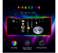 Килимок 300*800 для миші "Planets scales" тканинний з боковою прошивкою, товщина 3 мм, RGB підсвічування, живлення USB 1,8 м, Color Box
