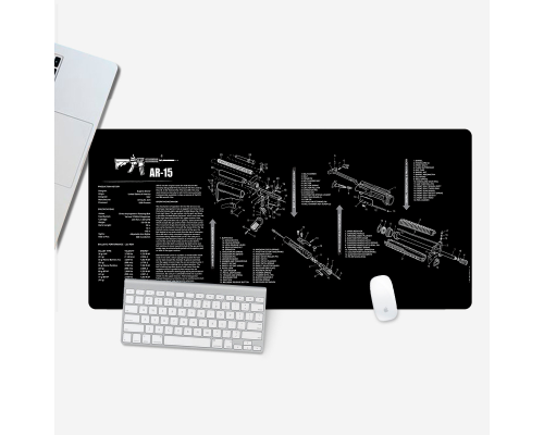 Килимок 300*800 тканинний "RIFLE AR-15 DETAILING" з боковою прошивкою, товщина 2 мм, Пакет