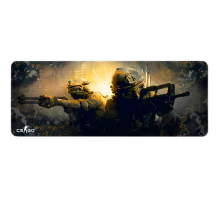 Килимок 300*700 тканинний CS Two Fighter з боковою прошивкою, товщина 2 мм, колір Black/Red, Пакет