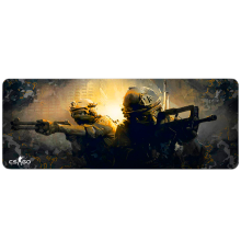 Килимок 300*700 тканинний CS Two Fighter з боковою прошивкою, товщина 2 мм, колір Black/Red, Пакет