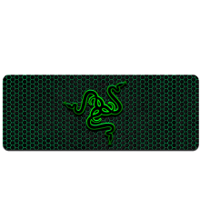 Килимок 400*900 тканинний RAZER 26 з боковою прошивкою, товщина 2 мм, колір Black/Green, Пакет