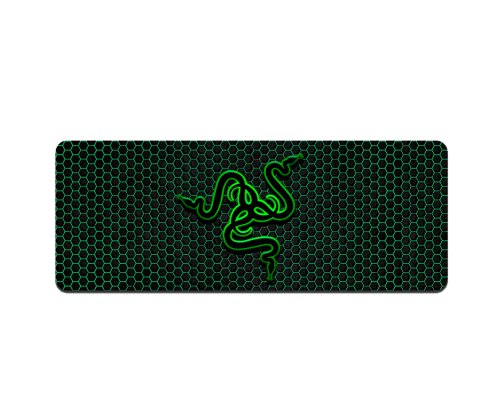 Килимок 400*900 тканинний RAZER 26 з боковою прошивкою, товщина 2 мм, колір Black/Green, Пакет
