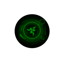 Килимок 220*220 мм тканинний RAZER 14 з боковою прошивкою (круглий), товщина 3 мм, колір Black/Green, Пакет