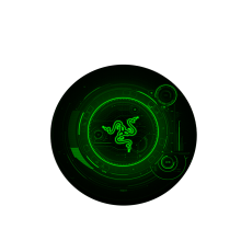 Килимок 220*220 мм тканинний RAZER 14 з боковою прошивкою (круглий), товщина 3 мм, колір Black/Green, Пакет