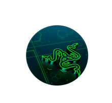 Килимок 220*220 мм тканинний RAZER 10 з боковою прошивкою (круглий), товщина 3 мм, колір Black/Green, Пакет
