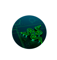 Килимок 220*220 мм тканинний RAZER 10 з боковою прошивкою (круглий), товщина 3 мм, колір Black/Green, Пакет