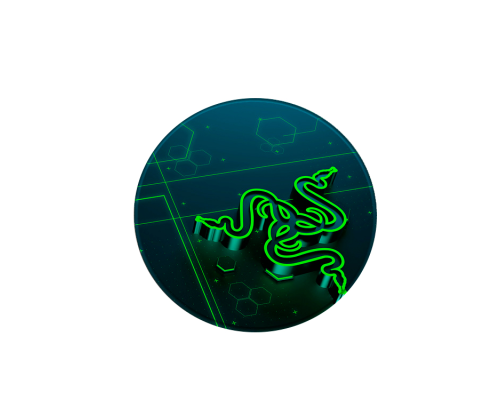 Килимок 220*220 мм тканинний RAZER 10 з боковою прошивкою (круглий), товщина 3 мм, колір Black/Green, Пакет