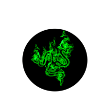 Килимок 220*220 мм тканинний RAZER 17 з боковою прошивкою (круглий), товщина 3 мм, колір Black/Green, Пакет