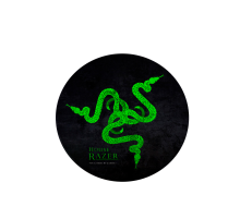 Килимок 220*220 мм тканинний RAZER 12 з боковою прошивкою (круглий), товщина 3 мм, колір Black/Green, Пакет