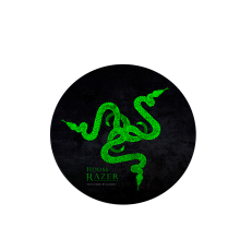 Килимок 220*220 мм тканинний RAZER 12 з боковою прошивкою (круглий), товщина 3 мм, колір Black/Green, Пакет