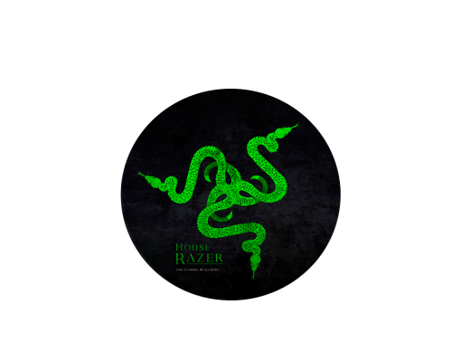 Килимок 220*220 мм тканинний RAZER 12 з боковою прошивкою (круглий), товщина 3 мм, колір Black/Green, Пакет
