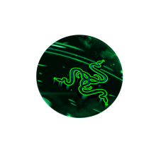Килимок 200*200 мм тканинний RAZER 8 з боковою прошивкою (круглий), товщина 3 мм, колір Black/Green, Пакет