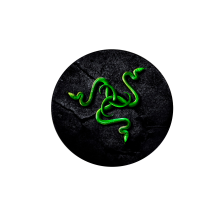 Килимок 220*220 мм тканинний RAZER 11 з боковою прошивкою (круглий), товщина 3 мм, колір Black/Green, Пакет