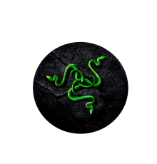 Килимок 220*220 мм тканинний RAZER 11 з боковою прошивкою (круглий), товщина 3 мм, колір Black/Green, Пакет