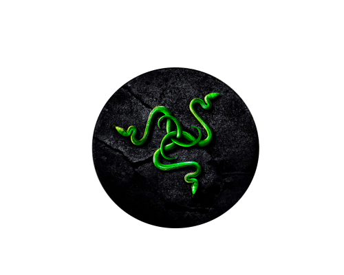 Килимок 220*220 мм тканинний RAZER 11 з боковою прошивкою (круглий), товщина 3 мм, колір Black/Green, Пакет