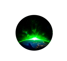 Килимок 220*220 мм тканинний RAZER 15 з боковою прошивкою (круглий), товщина 3 мм, колір Black/Green, Пакет