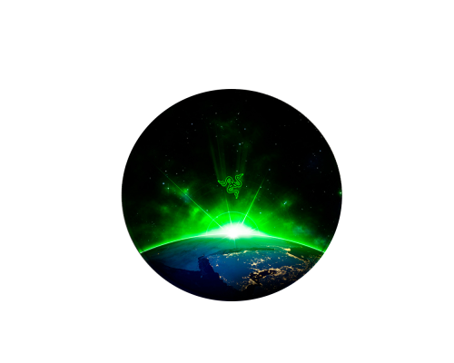Килимок 220*220 мм тканинний RAZER 15 з боковою прошивкою (круглий), товщина 3 мм, колір Black/Green, Пакет Килимок 220*220 мм тканинний RAZER 15 з боковою прошивкою (круглий), товщина 3 мм, колір Black/Green, Пакет