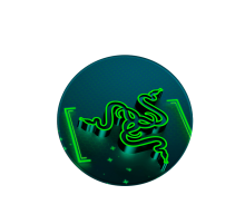 Килимок 200*200 мм тканинний RAZER 9 з боковою прошивкою (круглий), товщина 3 мм, колір Black/Green, Пакет
