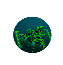Килимок 200*200 мм тканинний RAZER 9 з боковою прошивкою (круглий), товщина 3 мм, колір Black/Green, Пакет