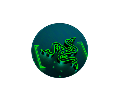 Килимок 200*200 мм тканинний RAZER 9 з боковою прошивкою (круглий), товщина 3 мм, колір Black/Green, Пакет