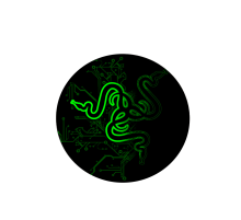 Килимок 220*220 мм тканинний RAZER 13 з боковою прошивкою (круглий), товщина 3 мм, колір Black/Green, Пакет