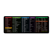 Килимок 300*700 тканинний English Shortcut keys-3 з боковою прошивкою, товщина 2 мм, Black, Пакет