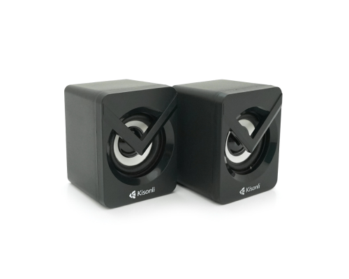 Колонки 2.0 Kisonli L-1040 для ПК та ноутбука, USB + 3.5mm, 2x3W, 20Hz-20KHz, 20X11X13mm, black