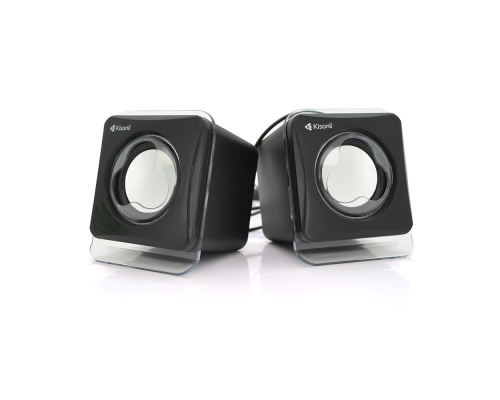 Колонки 2.0 Kisonli V410 для ПК і ноутбука, USB + 3.5mm, 2x1.5W, 20Hz- 20KHz, Black, BOX, Q80