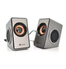 Колонки 2.0 Kisonli T-007 для ПК і ноутбука, USB + 3.5mm, 2x3W, 20Hz- 20KHz, Gray, BOX, Q40