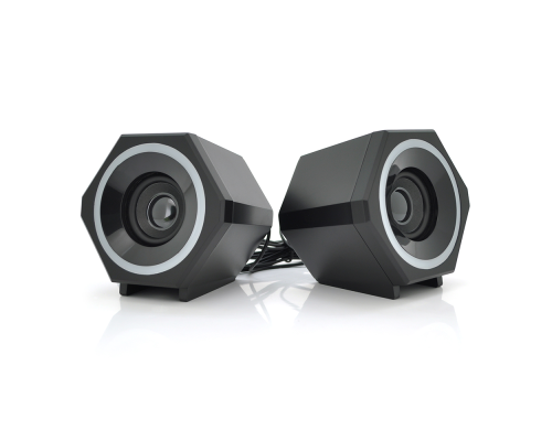 Колонки 2.0 Kisonli L-6060 для ПК і ноутбука, USB + 3.5mm, 2x3W, 20Hz- 20KHz, з підсвічуванням RGB, Black, BOX, Q24