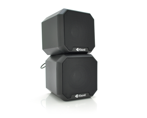 Колонки 2.0 Kisonli KS-02, для ПК і ноутбука, USB + 3.5mm, 2x3W, 20Hz- 20KHz, Black, BOX, Q50