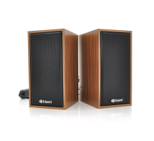 Колонки 2.0 Kisonli T-002A для ПК і ноутбука, USB + 3.5mm, 2x3W, 20Hz- 20KHz, Brown, BOX, Q30