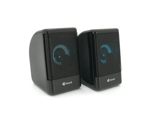 Колонки 2.0 Kisonli L-8080 для ПК та ноутбука, USB + 3.5mm, 2x3W, 20Hz-20KHz, 20X11X13mm, black Колонки 2.0 Kisonli L-8080 для ПК та ноутбука, USB + 3.5mm, 2x3W, 20Hz-20KHz, 20X11X13mm, black