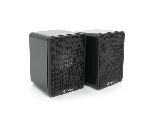 Колонки 2.0 Kisonli K100 для ПК та ноутбука, USB + 3.5mm, 2x3W, 20Hz-20KHz, 80х80х100mm, black