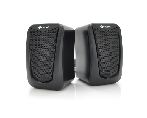 Колонки 2.0 Kisonli KS-06, для ПК і ноутбука, USB + 3.5mm, 2x3W, 20Hz- 20KHz, Black, BOX, Q50