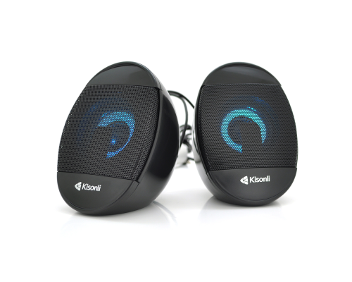 Колонки 2.0 Kisonli L-7070 для ПК і ноутбука, USB + 3.5mm, 2x3W, 20Hz- 20KHz, Black, BOX, Q50