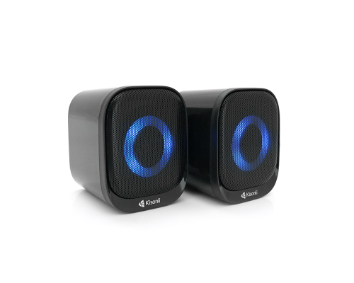 Колонки 2.0 Kisonli X3 для ПК та ноутбука, USB + 3.5mm, 2x3W, 20Hz-20KHz, RGB, Black Колонки 2.0 Kisonli X3 для ПК та ноутбука, USB + 3.5mm, 2x3W, 20Hz-20KHz, RGB, Black